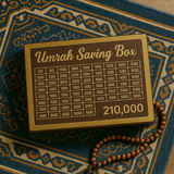 Golden Acrylic Umrah Saving Box | Wooden Islamic Money Bank