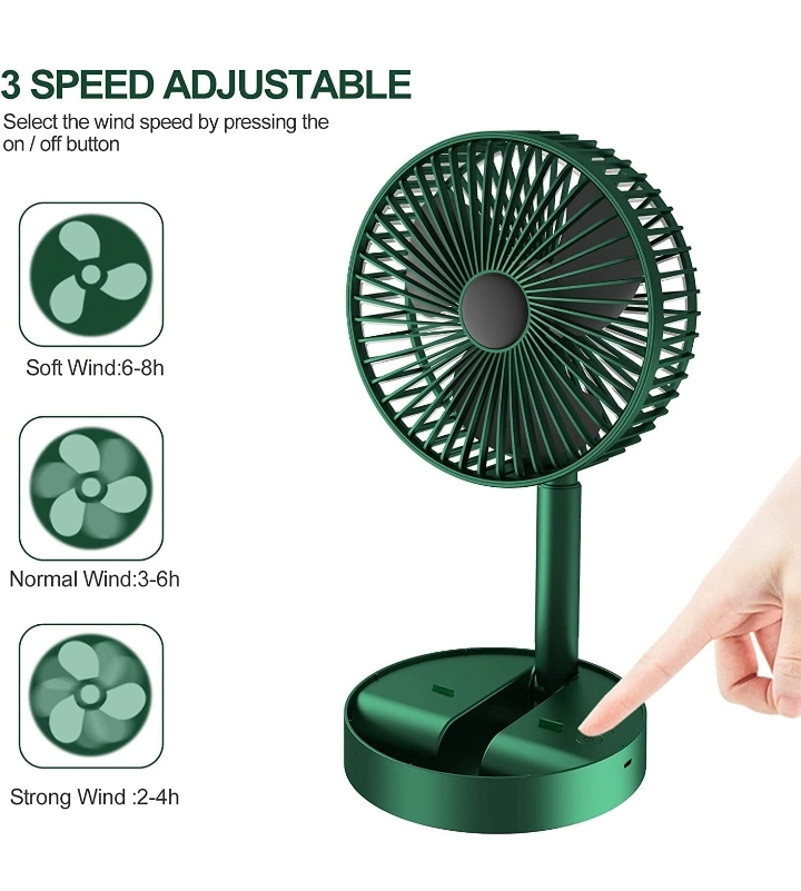 Rechargeable Foldable Mini Fan- 3 Speed Adjustable