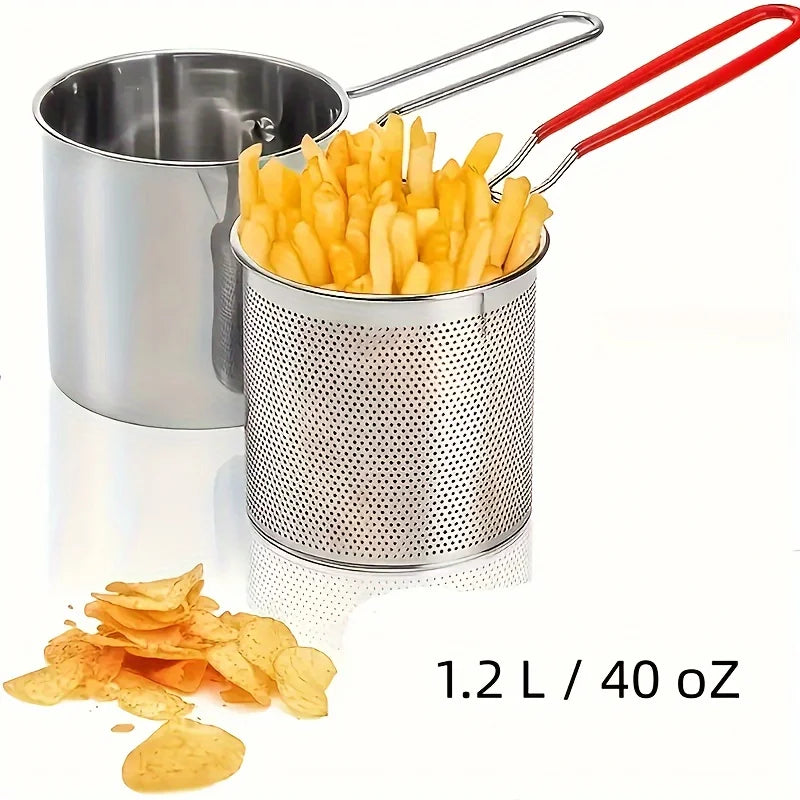 Stainless Steel Deep Fryer Pot with Removable Basket