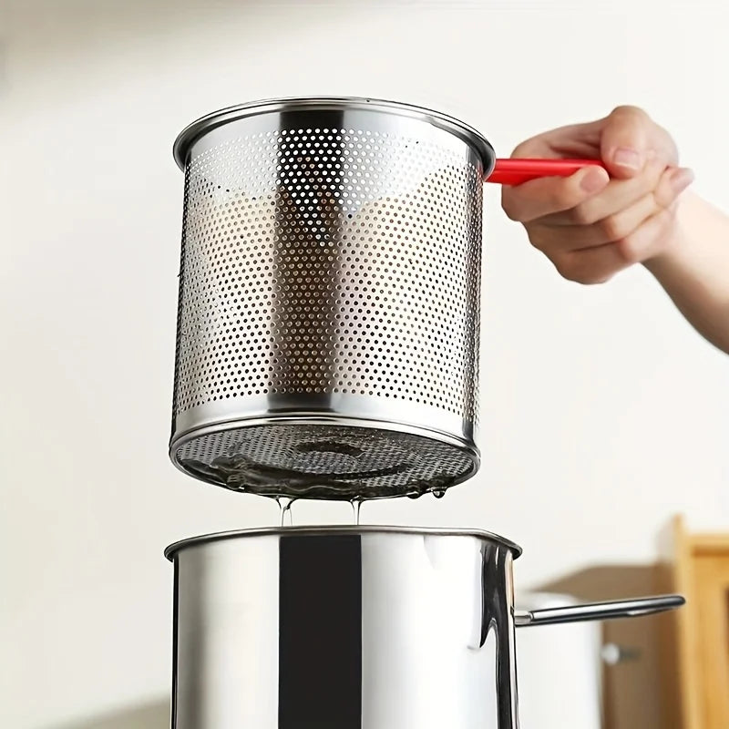 Stainless Steel Deep Fryer Pot with Removable Basket