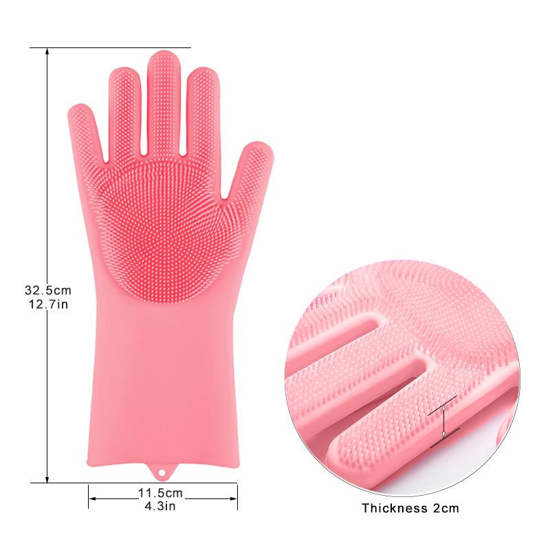 Silicone Full Finger Multi-Purpose Cleaning Gloves  (random Colors)
