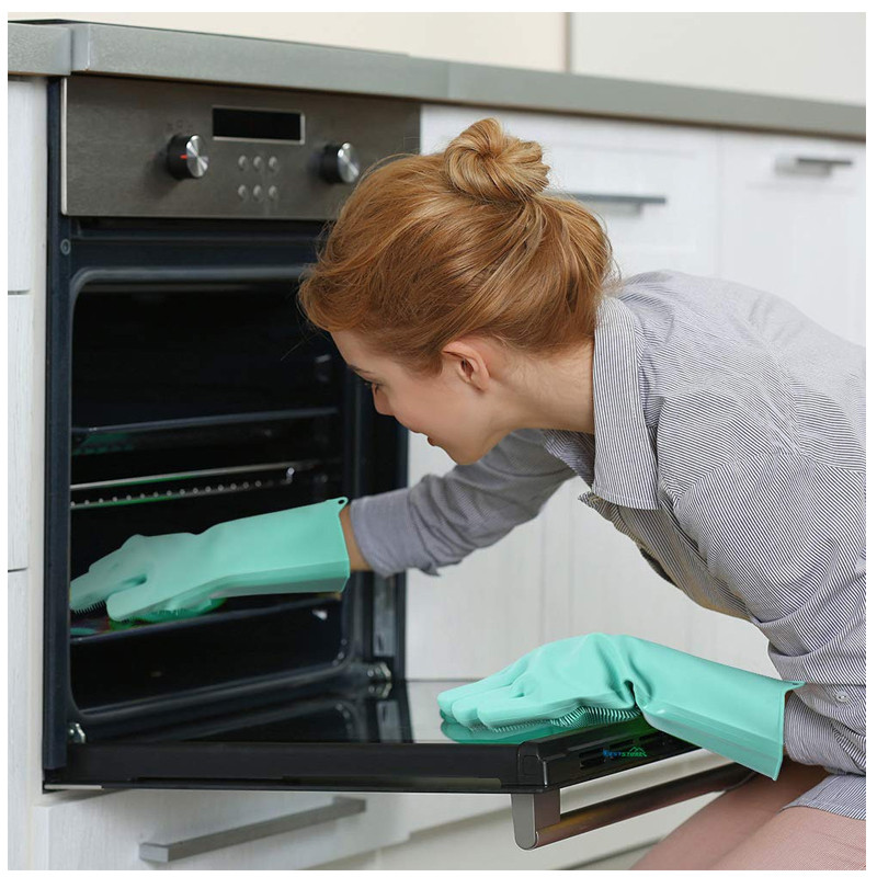 Silicone Full Finger Multi-Purpose Cleaning Gloves  (random Colors)