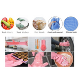Silicone Full Finger Multi-Purpose Cleaning Gloves  (random Colors)